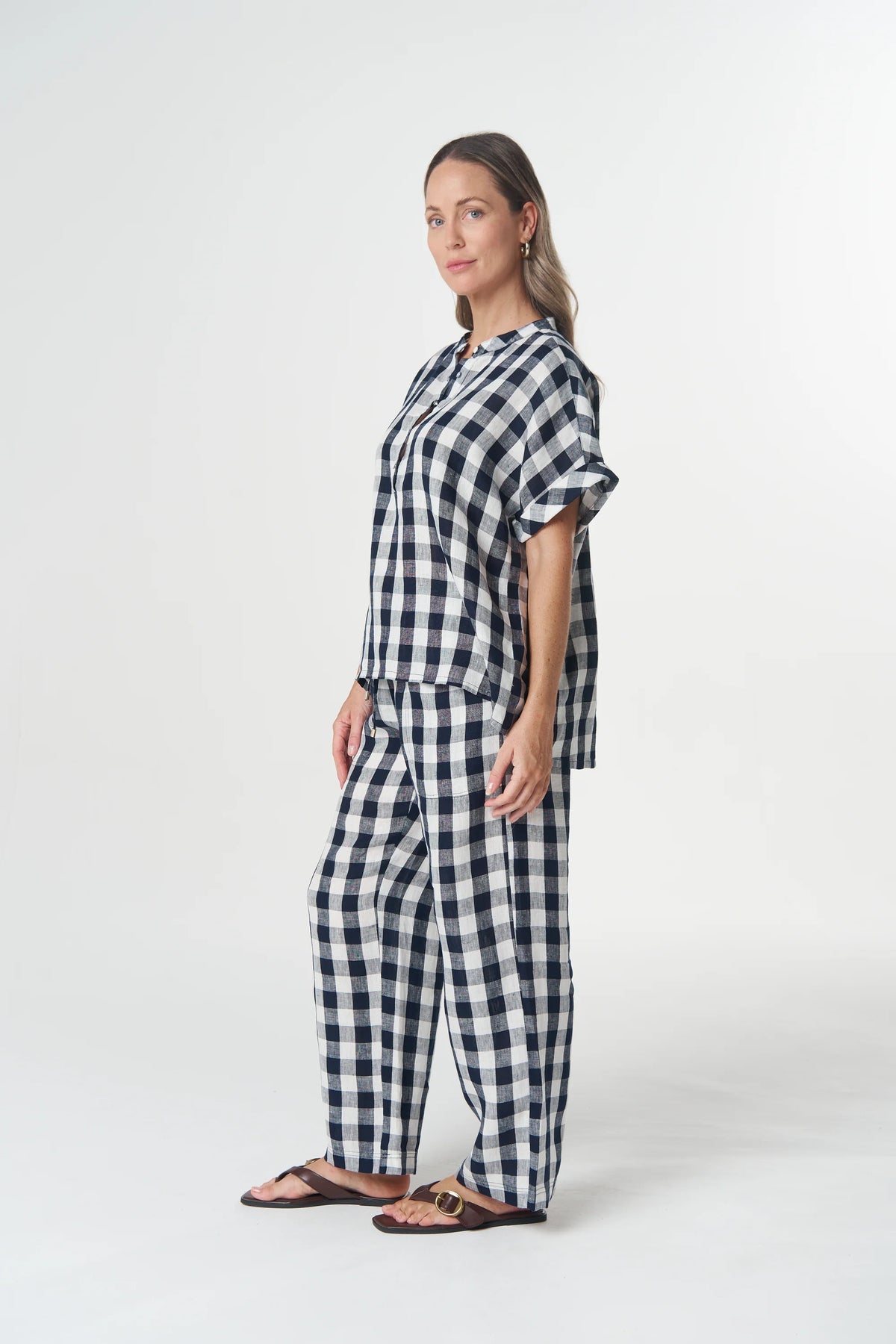 Honey Linen Blouse - Dark Navy | Goondiwindi Cotton
