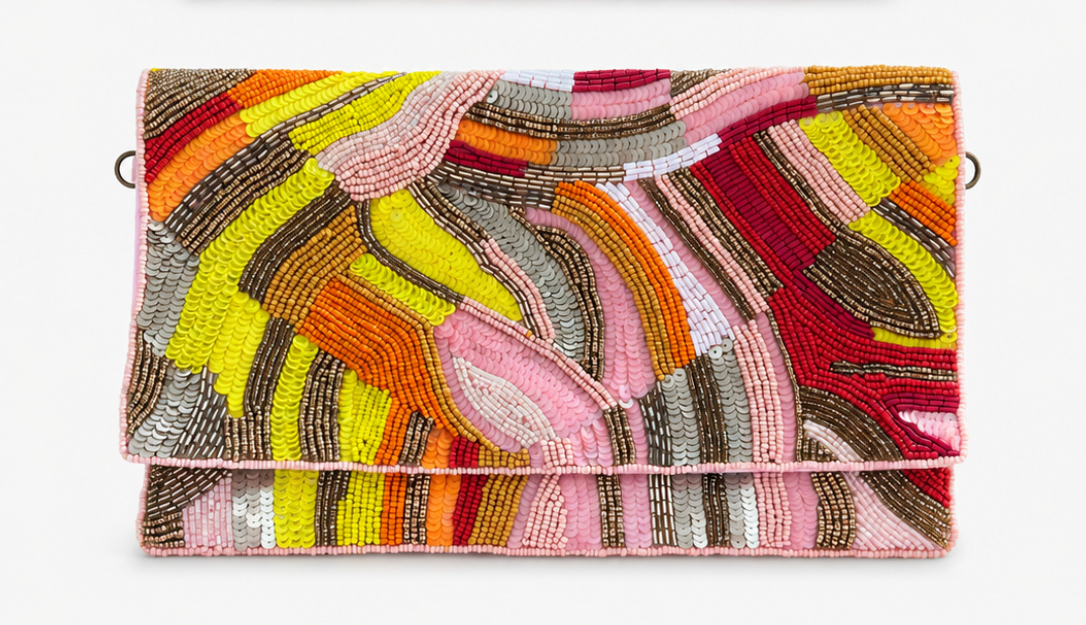 Abstract Beaded Clutch