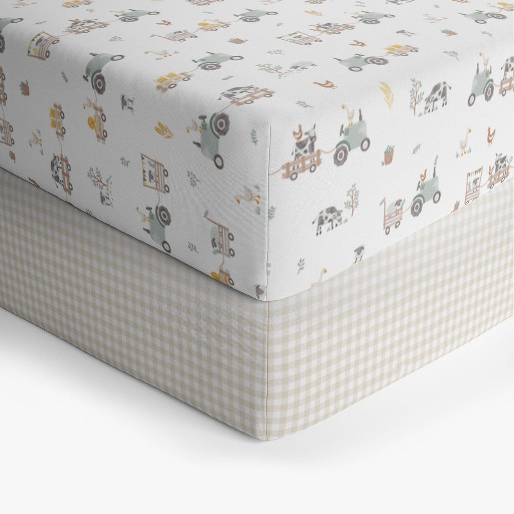 Cot Fitted Sheets | Tractor Ride - 2 pack