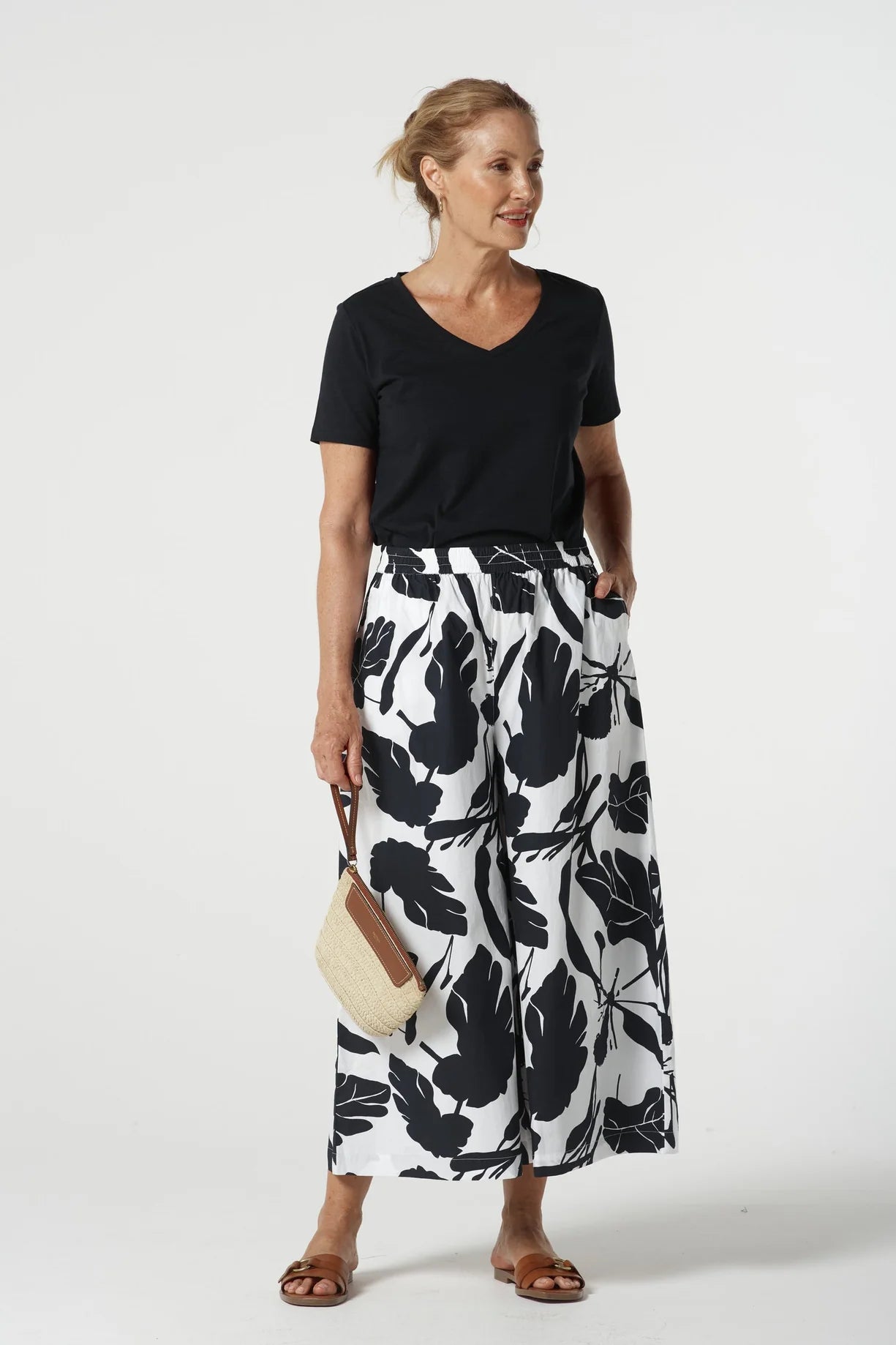 Breeze Cotton Culotte Block Leaf - Goondiwindi Cotton