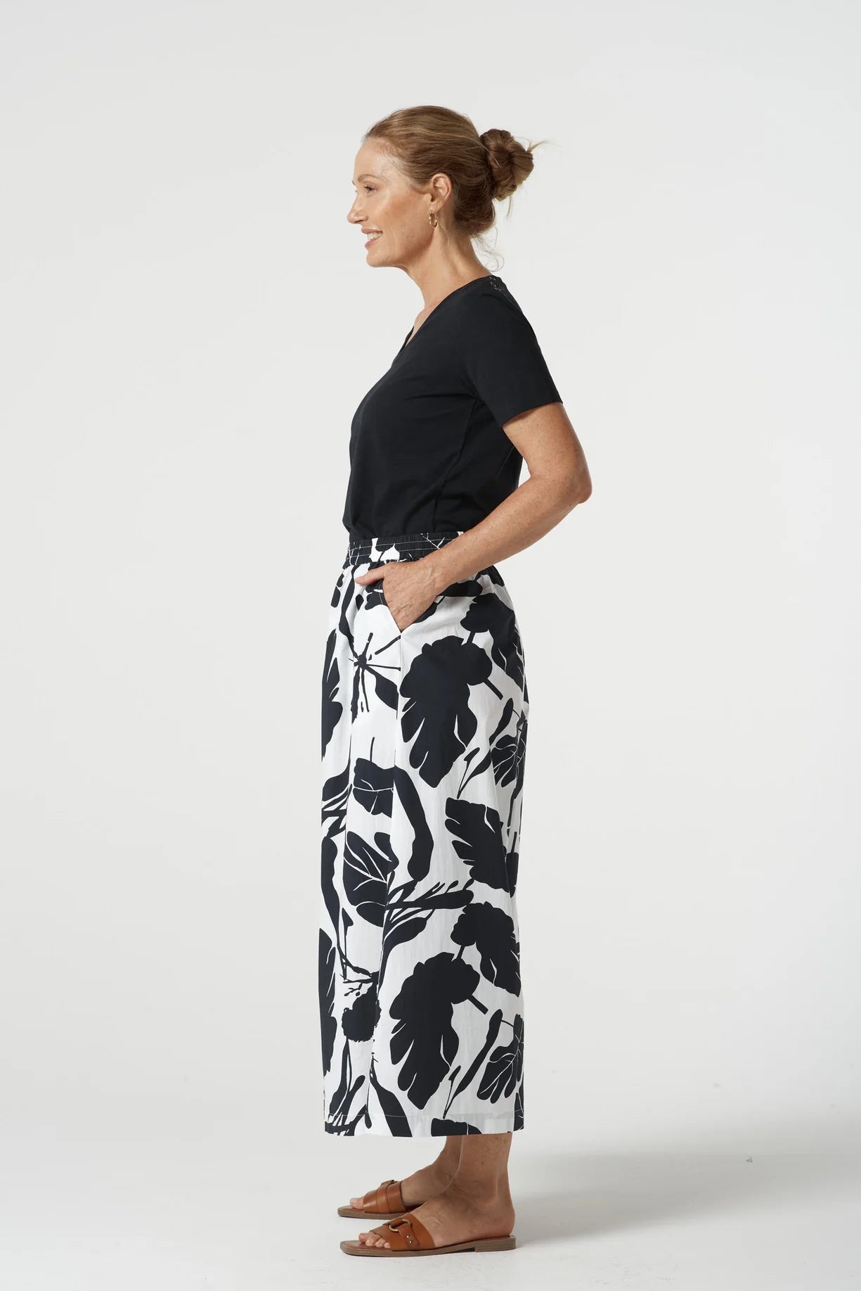 Breeze Cotton Culotte Block Leaf - Goondiwindi Cotton