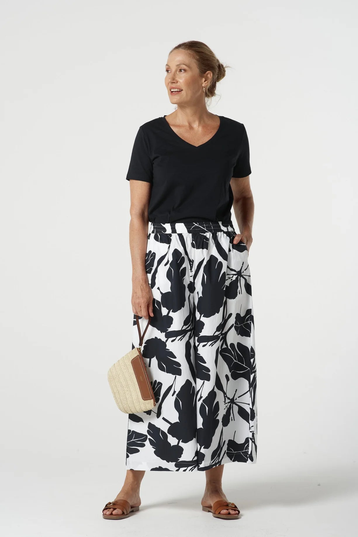 Breeze Cotton Culotte Block Leaf - Goondiwindi Cotton