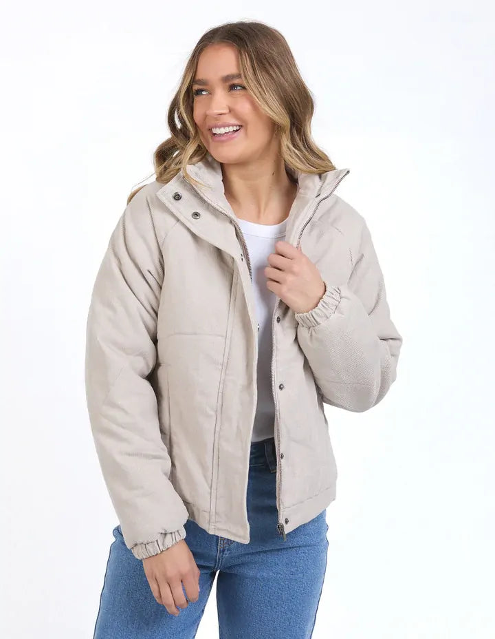 Rosalee Cord Jacket - Mushroom