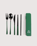 The Kit Cutlery Set | Black & Forest Green