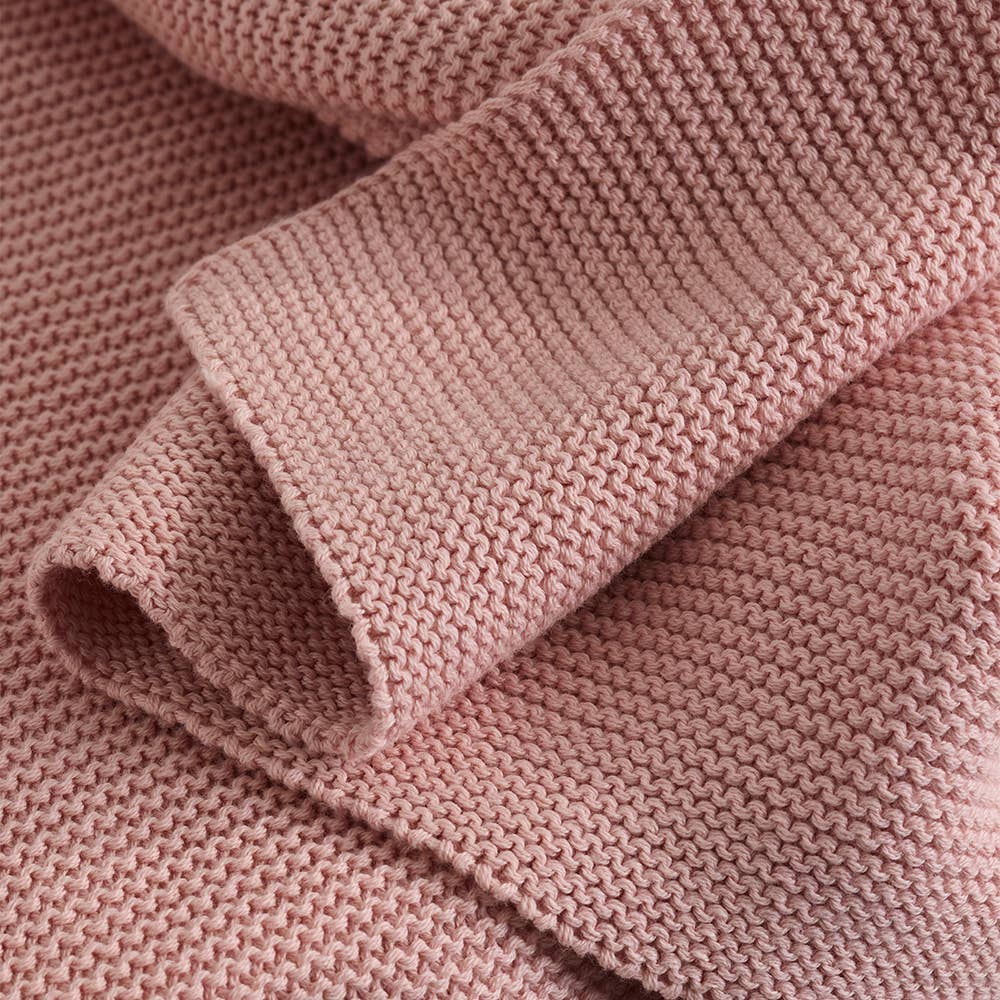 Pram Knitted Blanket | Dusty Rose