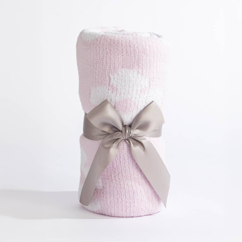 Chenille Blanket | Purple Flowers