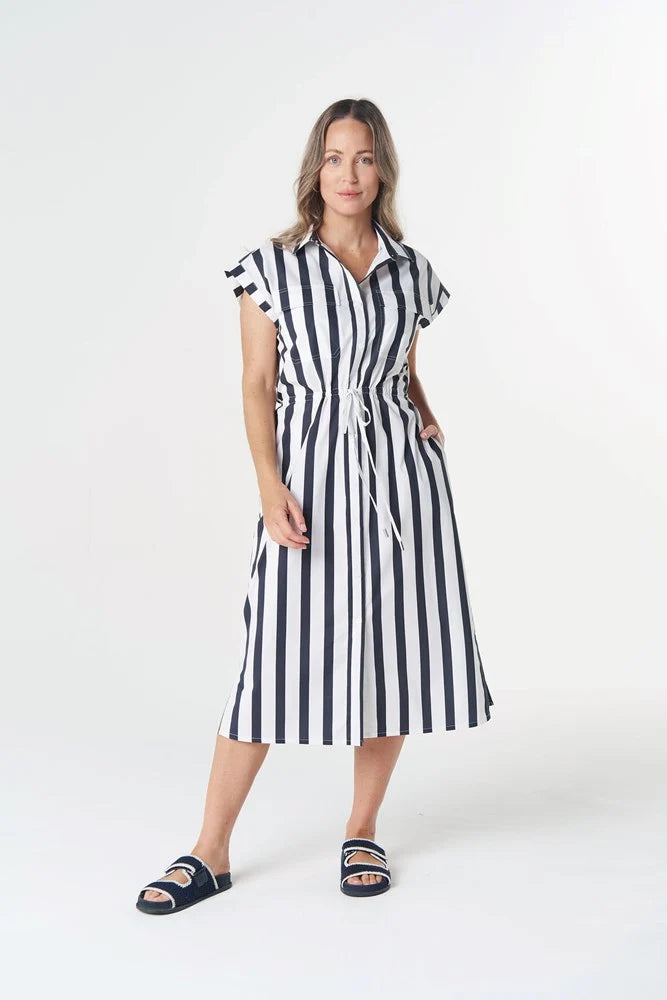 Rust Pocket Dress - Hamilton Stripe | Goondiwindi Cotton