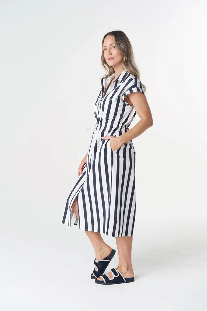 Rust Pocket Dress - Hamilton Stripe | Goondiwindi Cotton