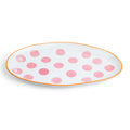NOSS Small Oval Ceramic Platter - Orange & Pink Spots