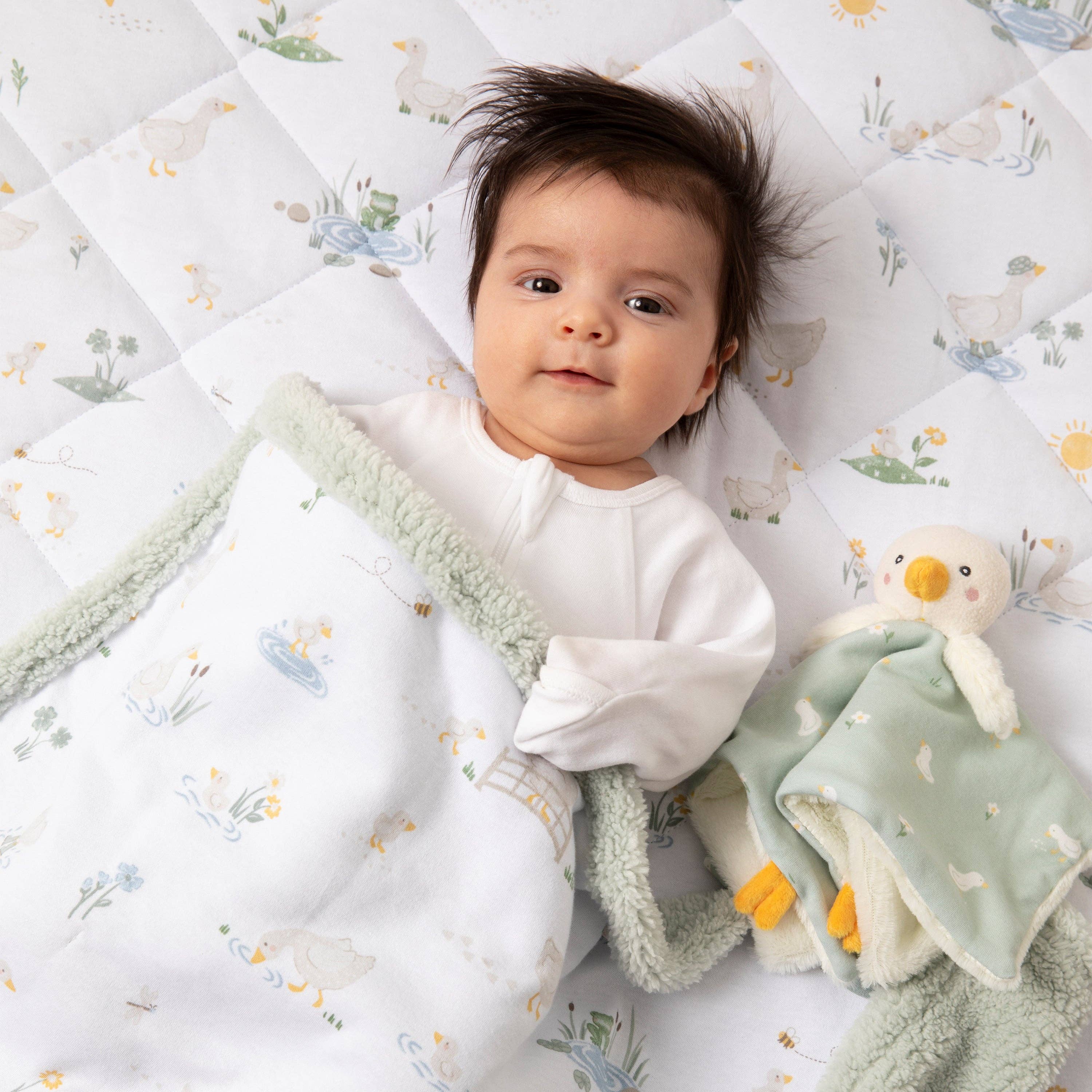 Organic Jersey Sherpa Blanket - Goosey Goosey