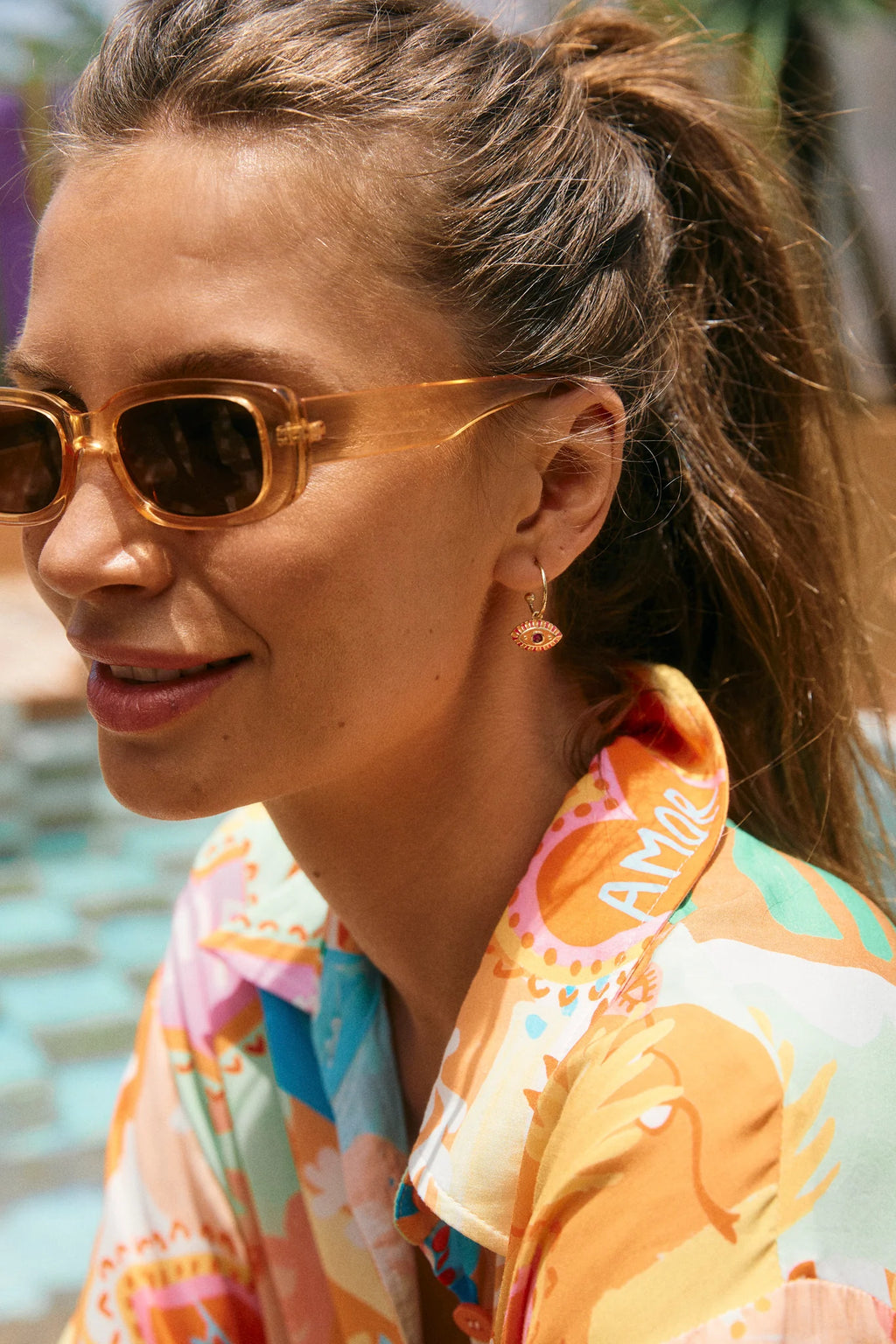 Positano Eye Earring | Orange