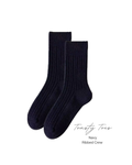 Navy Toasty Toes Woollen Ribbed Crew Socks