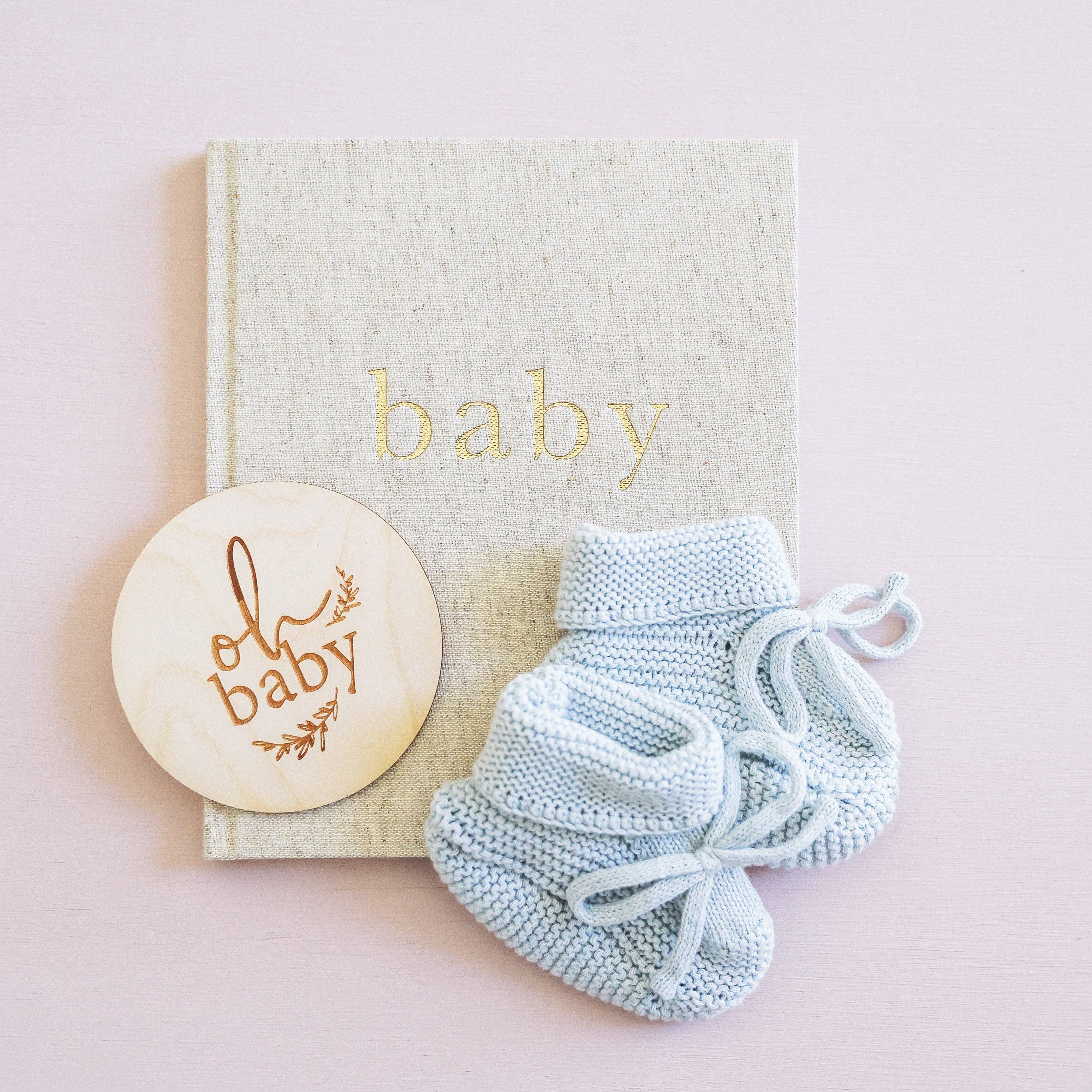 Knit Baby Booties | Blue 0-6mth