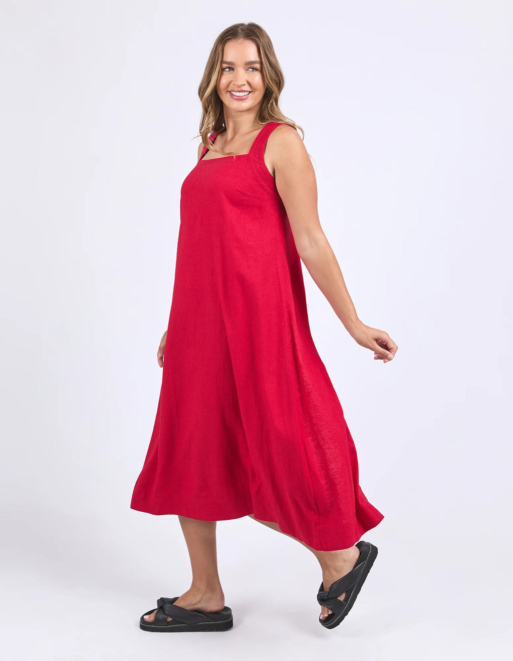 Lourdes Dress - Crimson