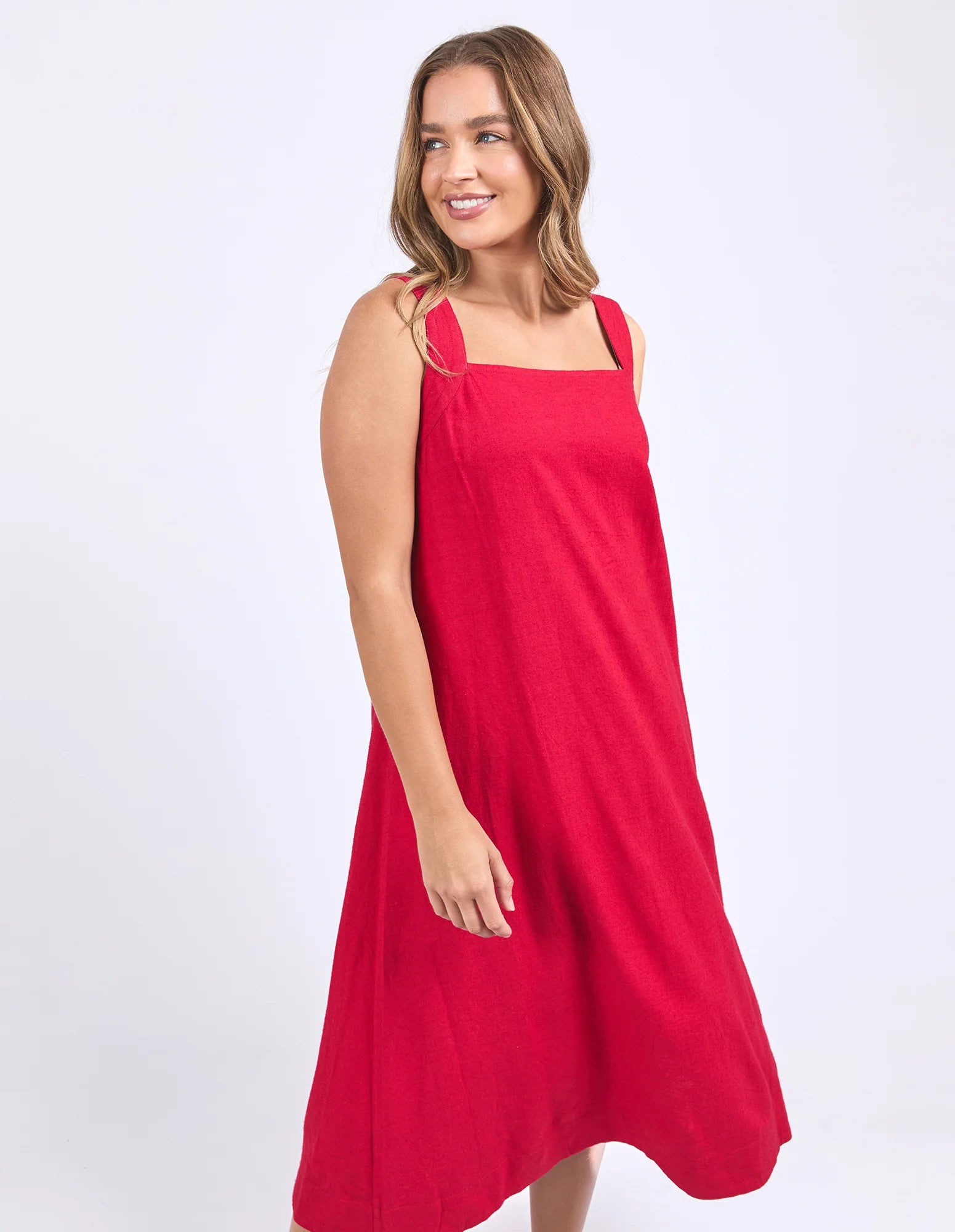 Lourdes Dress - Crimson