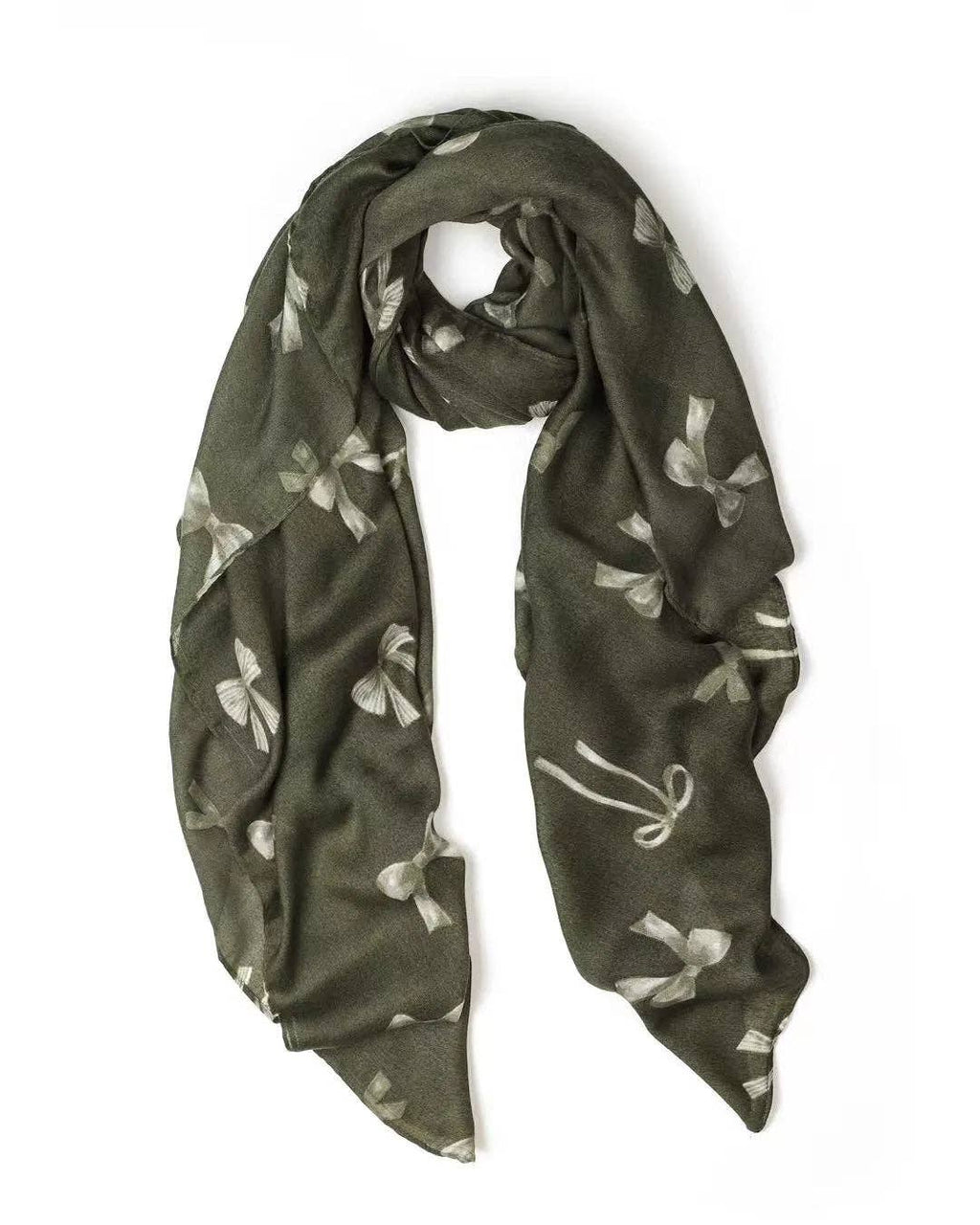 Eva Mini Bow | Green Autumn/Winter Scarf