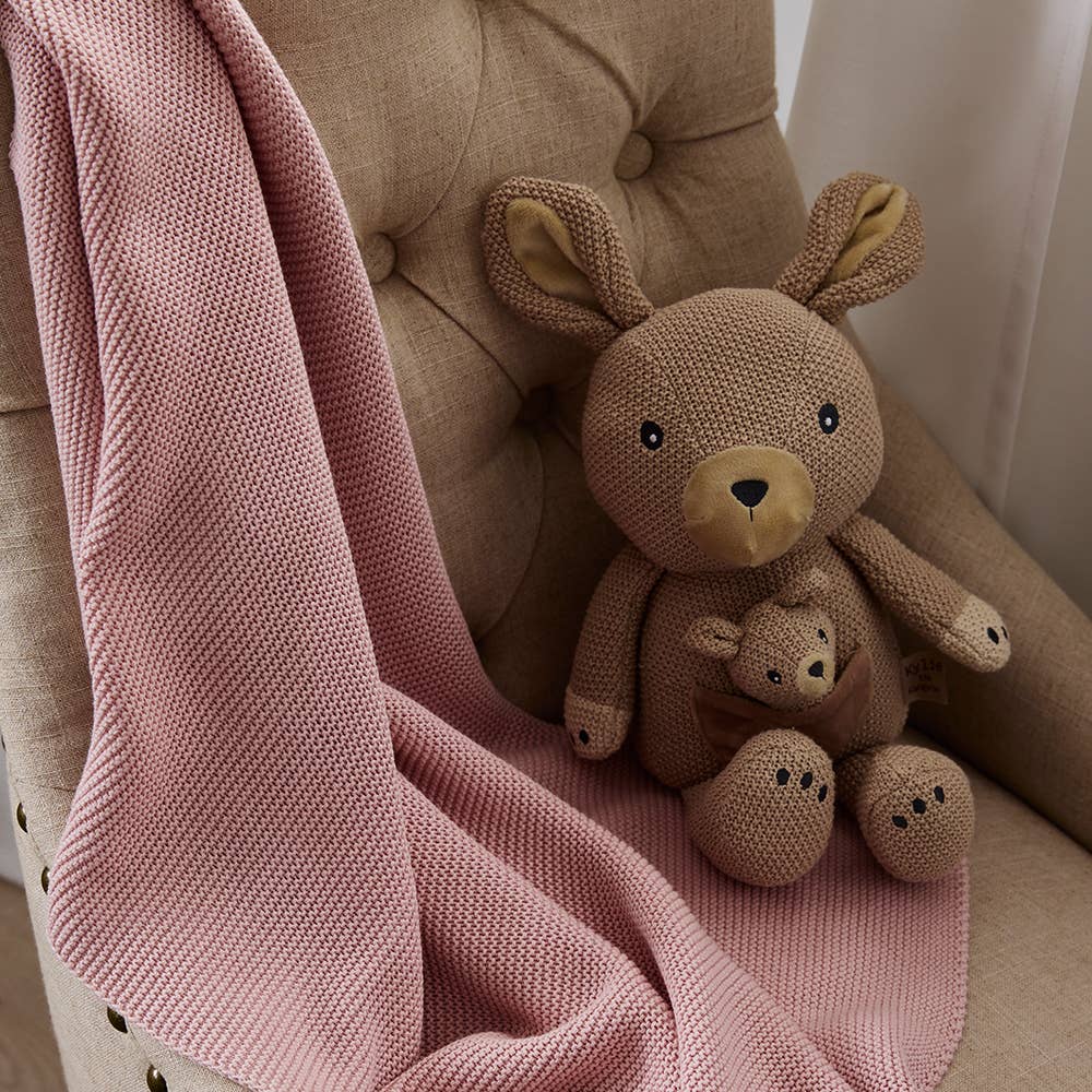 Pram Knitted Blanket | Dusty Rose
