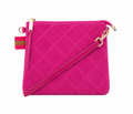 Arlington Milne Alexis Crossbody | Hot Pink Quiltecd Suede