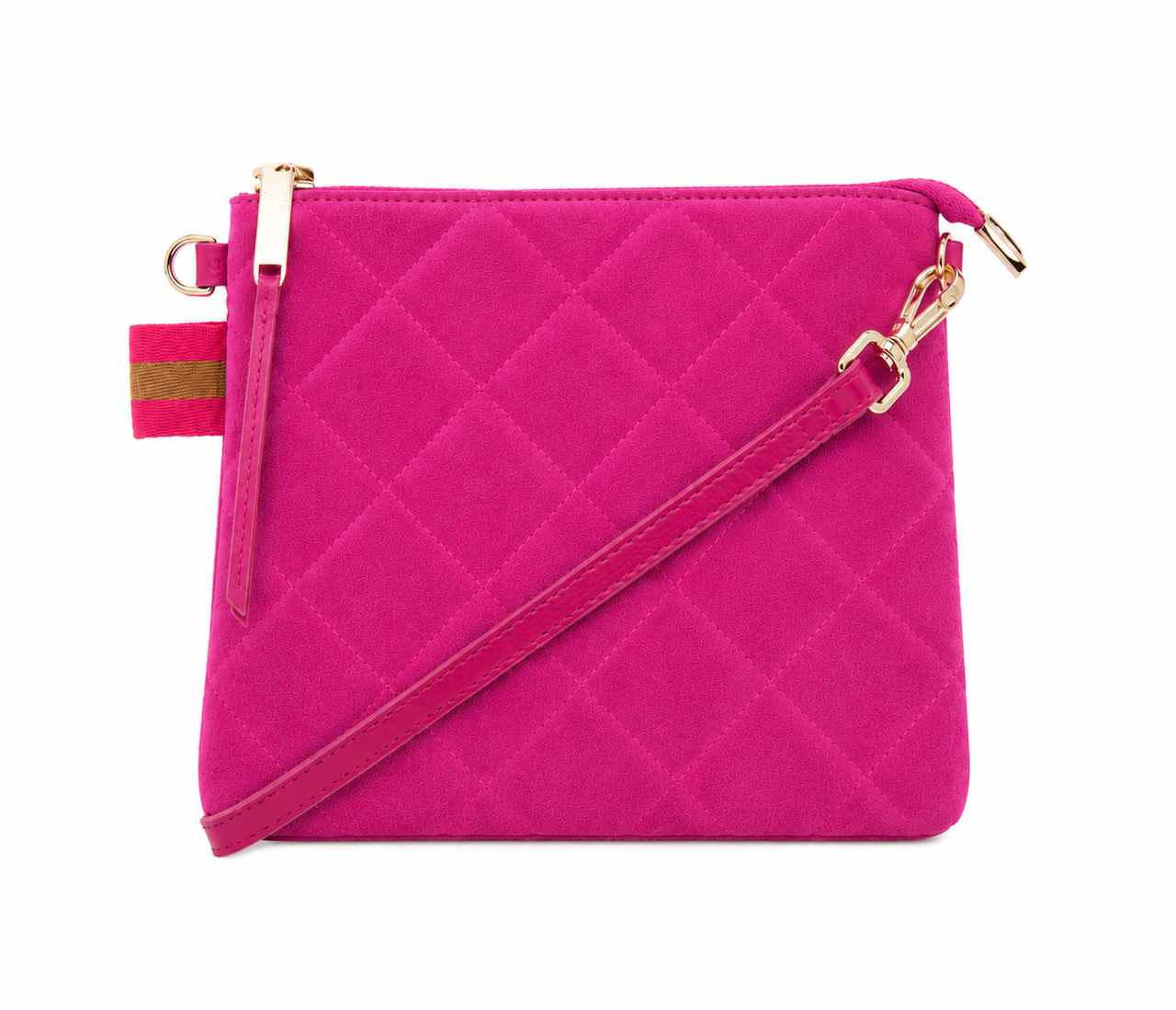 Arlington Milne Alexis Crossbody | Hot Pink Quiltecd Suede
