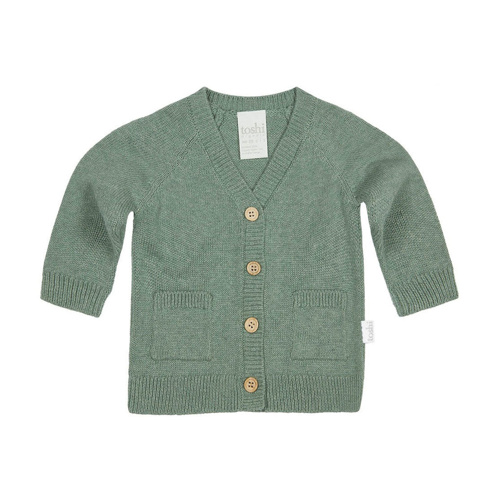 Organic Cardigan Remy Eucalyptus - Toshi