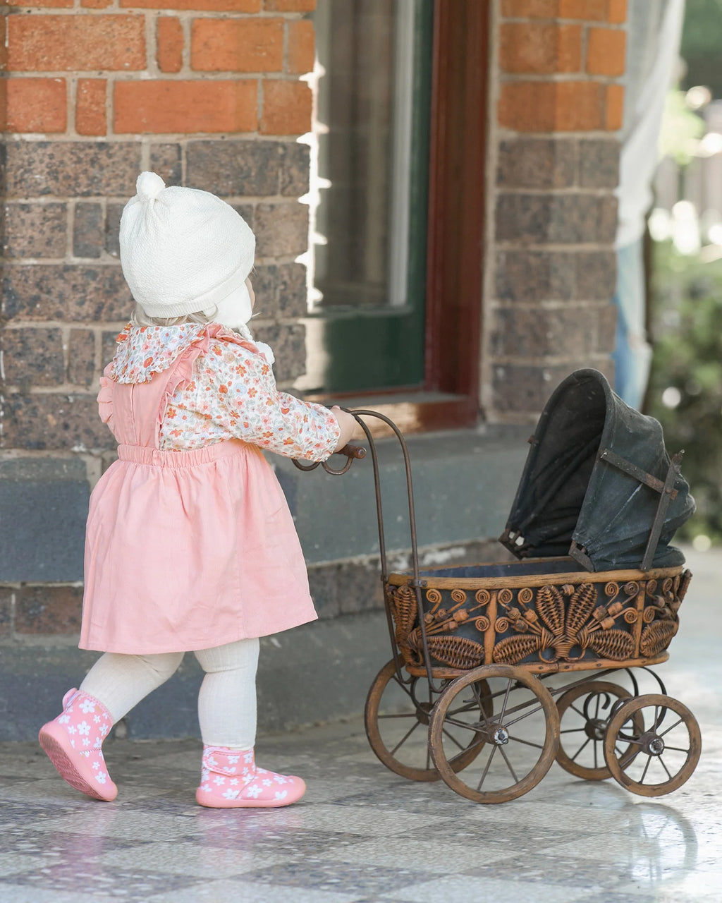 Baby Pinafore Corduroy Quincy - Dusty Rose