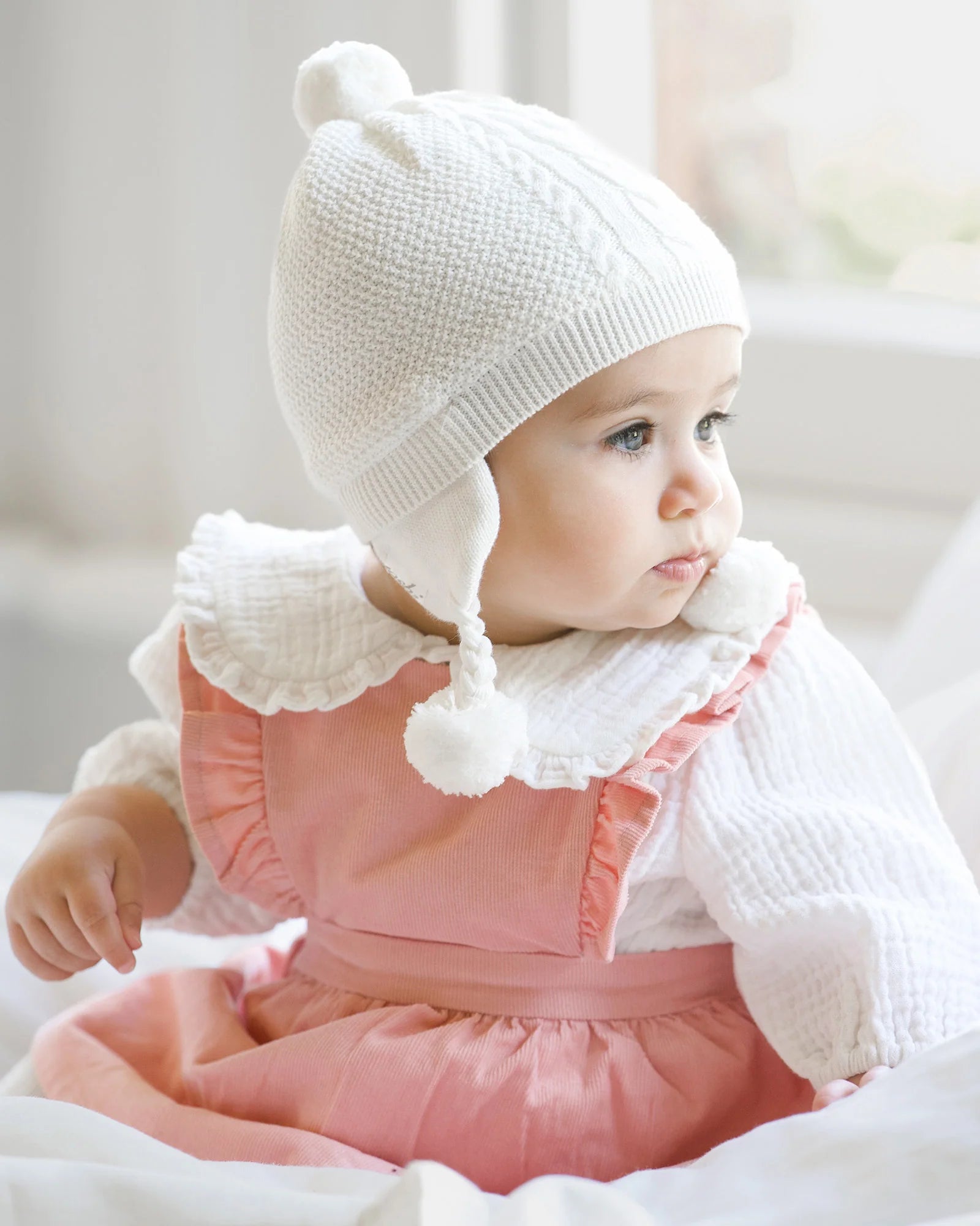 Baby Pinafore Corduroy Quincy - Dusty Rose
