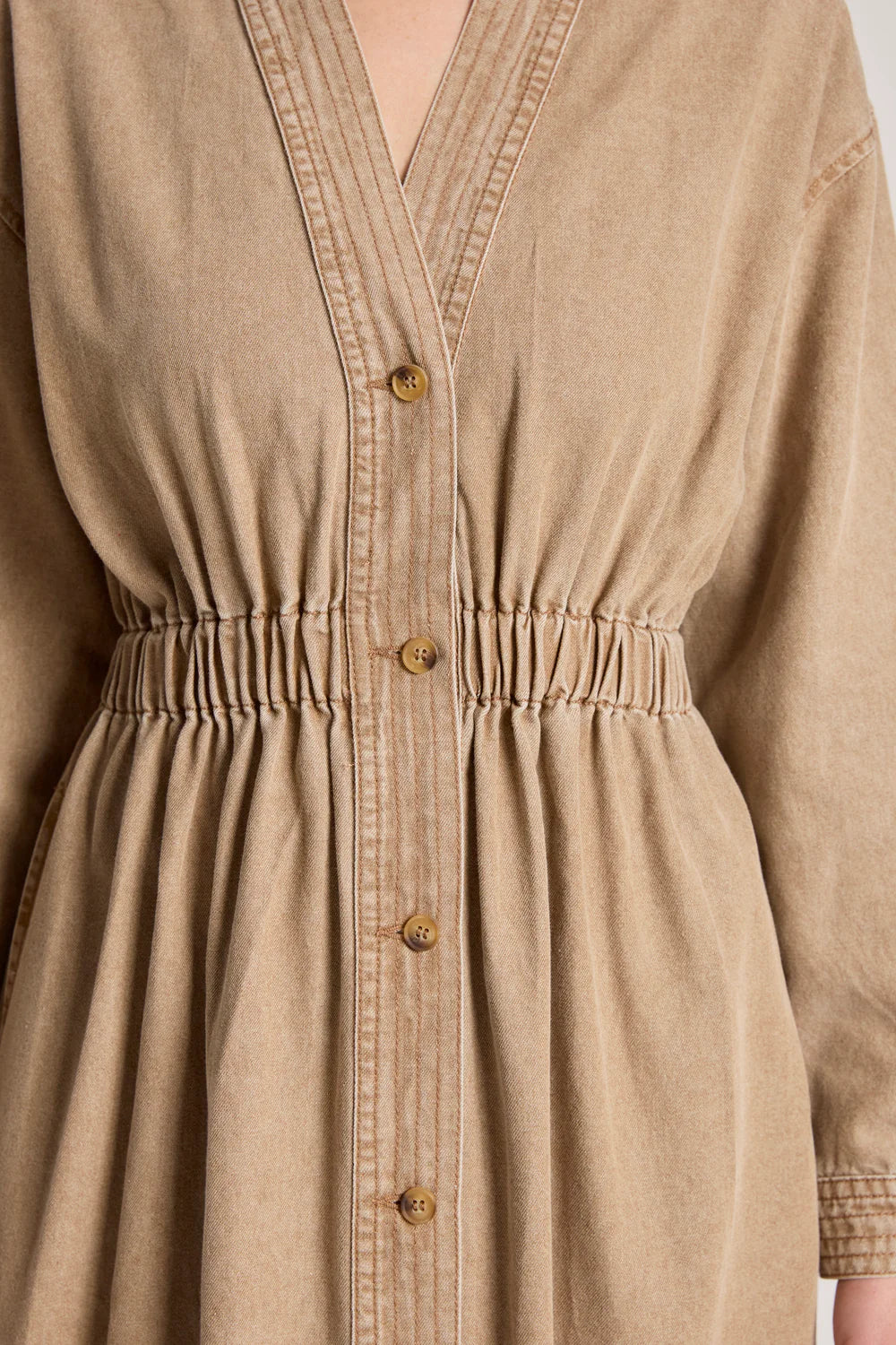 Bodhi Denim Dress - Fawn