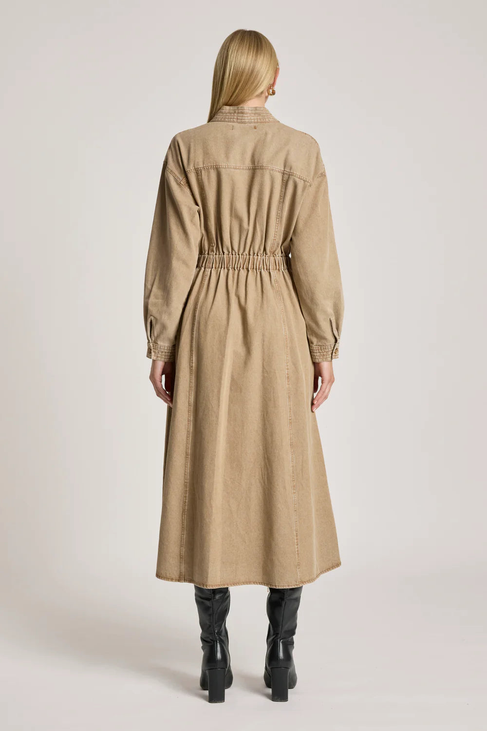 Bodhi Denim Dress - Fawn
