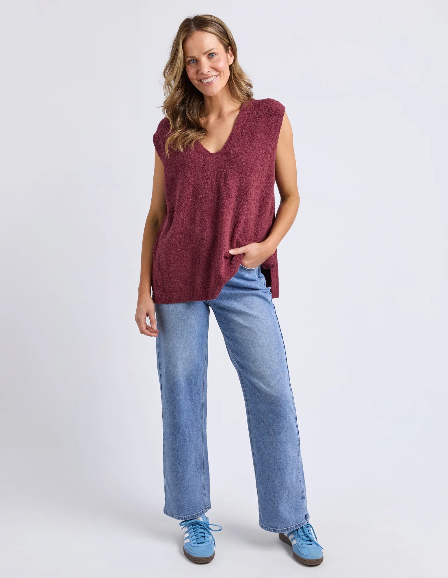 Bowie Knit Vest Plum