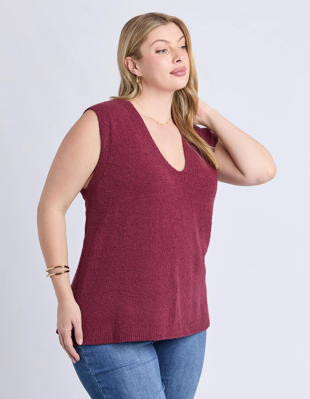 Bowie Knit Vest Plum