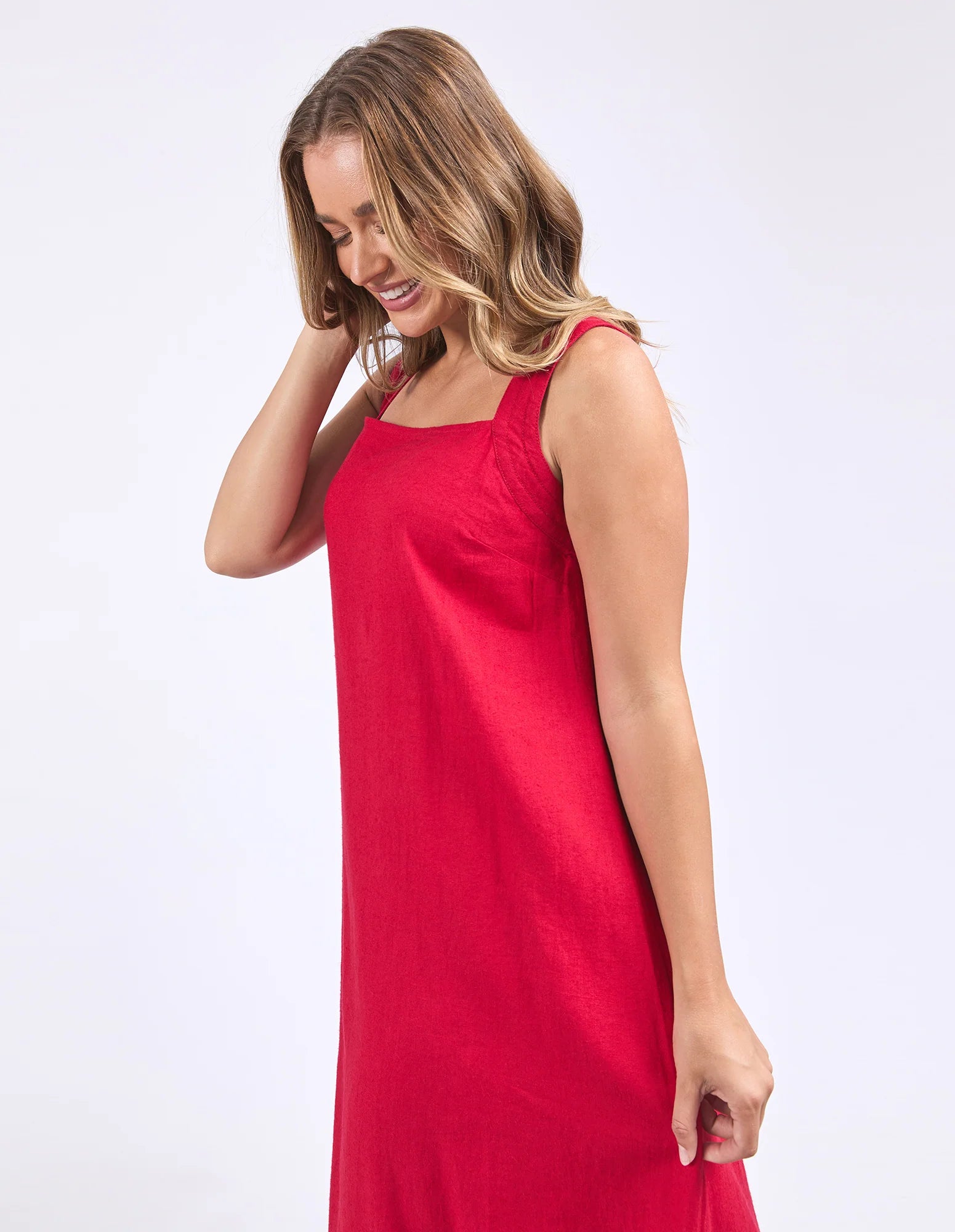 Lourdes Dress - Crimson