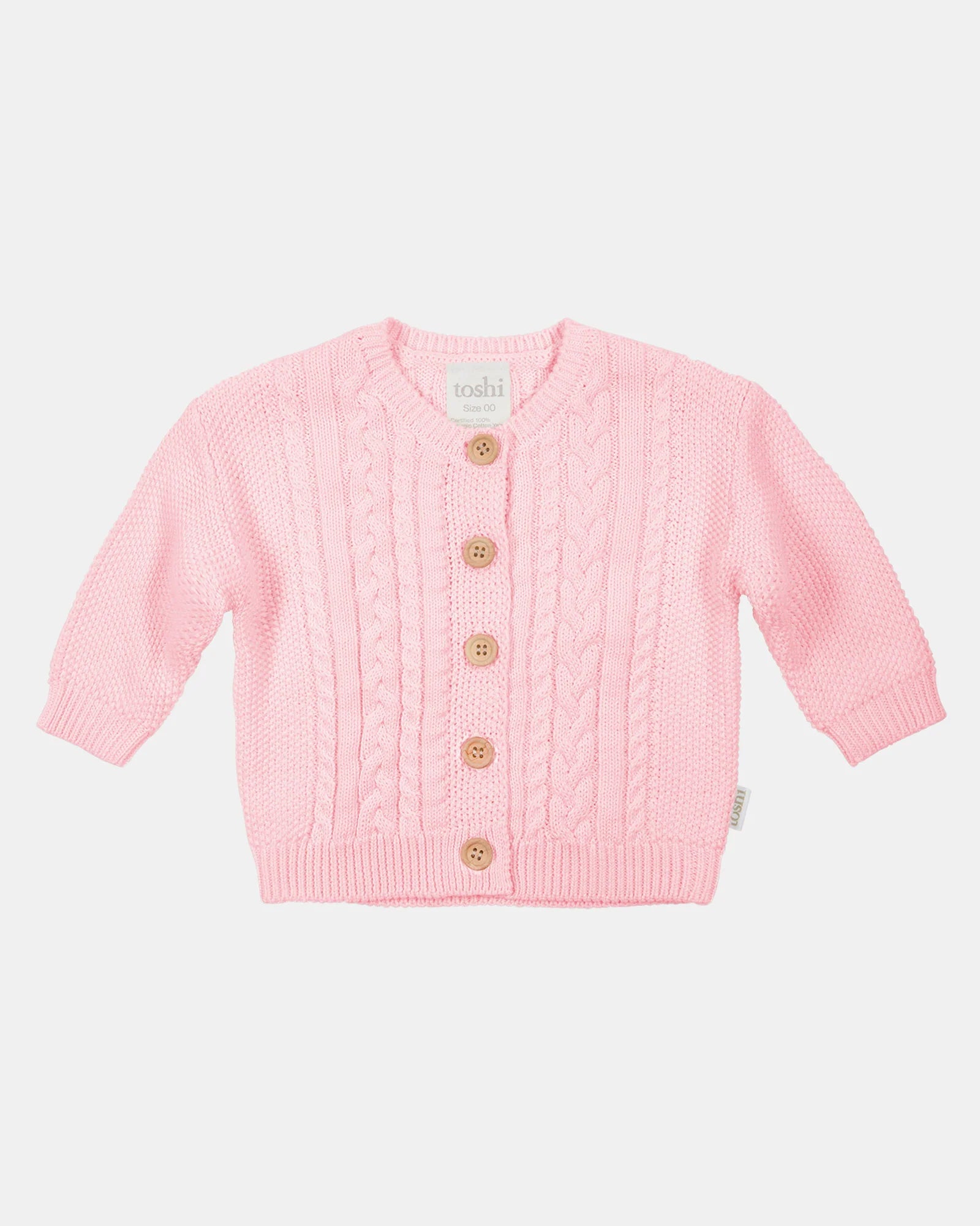 Organic Cardigan Yummy - Misty Rose