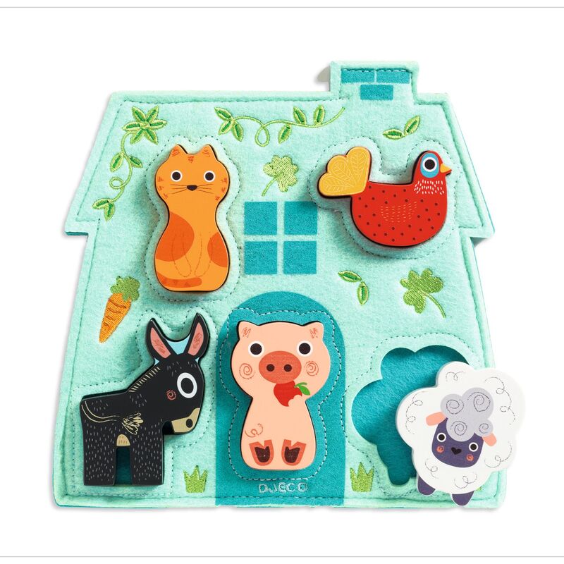Mouki Farm Animal Wooden and Felt Puzzle