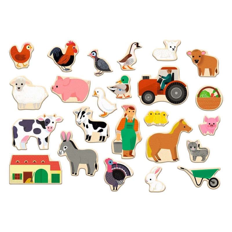 24 piece Wooden Magnetic Farmix Set