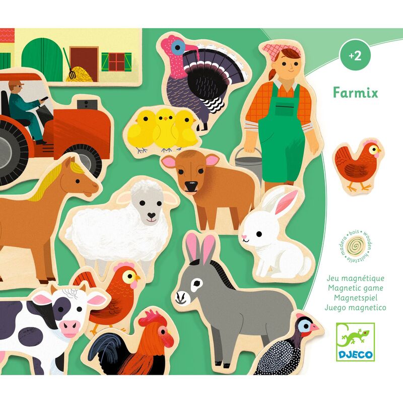24 piece Wooden Magnetic Farmix Set