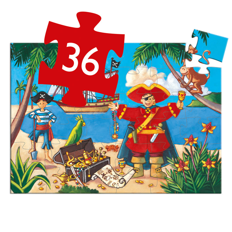 Pirate And Treasure 36 piece Silhouette Puzzle