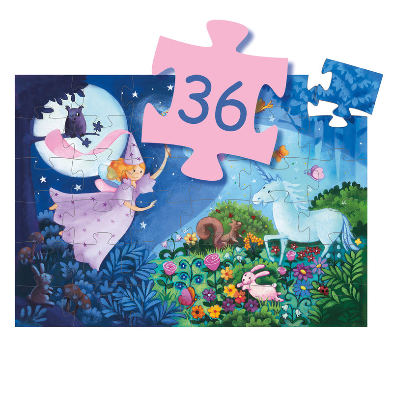 Fairy And Unicorn 36 piece Silhouette Puzzle