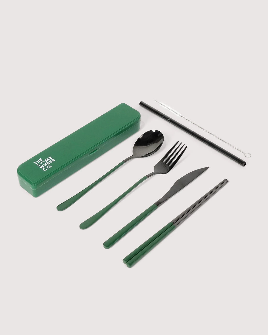 The Kit Cutlery Set | Black & Forest Green
