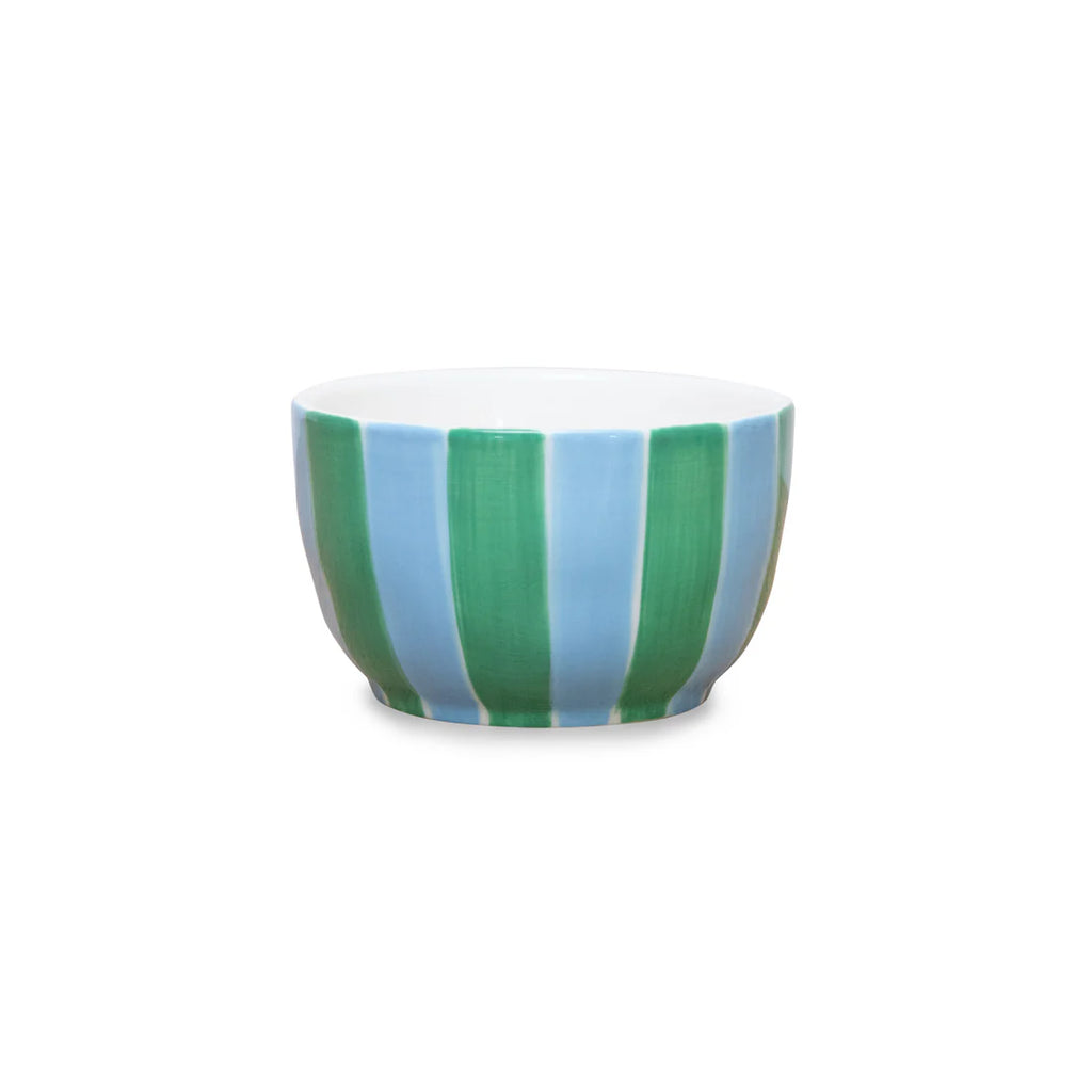 NOSS Ceramic Small Bowl | Blue & Green Stripe