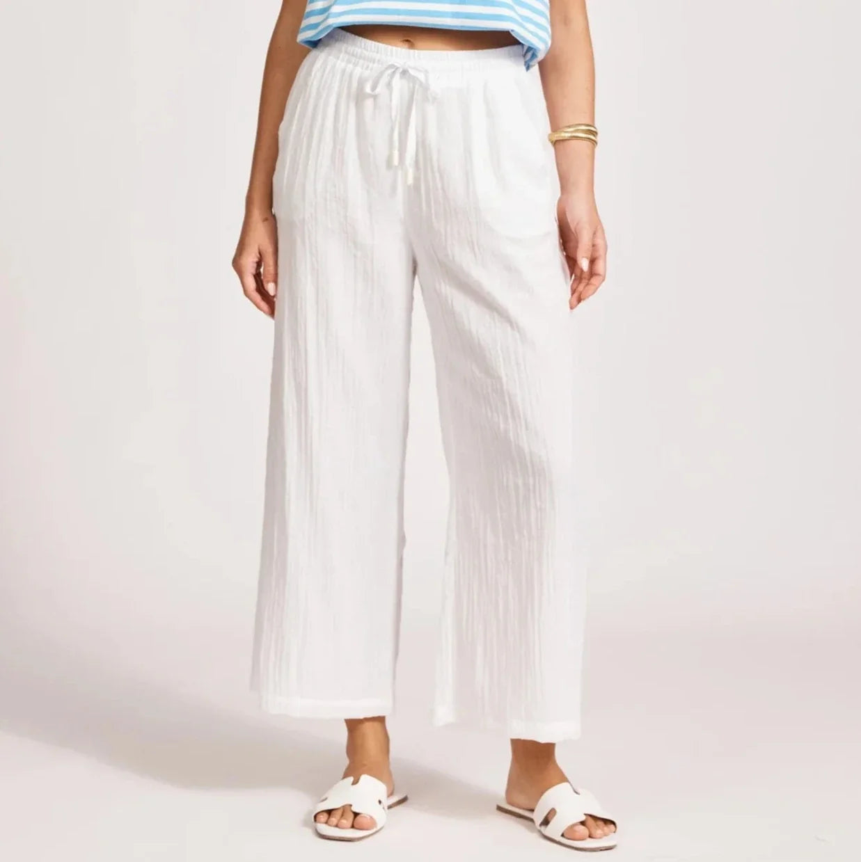 Orsula Crop Pant | White