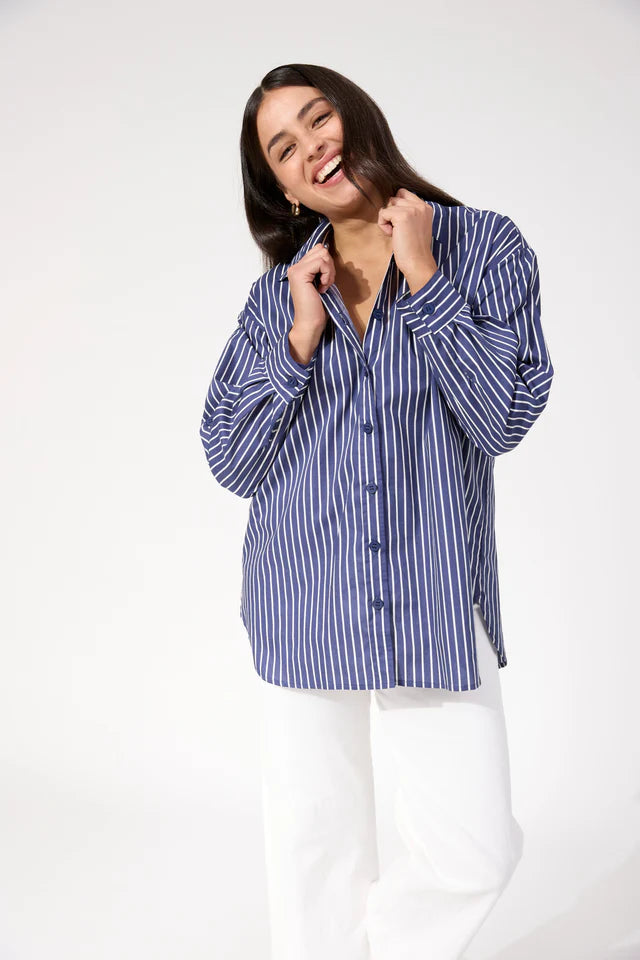 Fairbanks Stripe Shirt - Navy