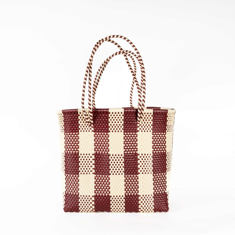 Grazia Large Double Handle Basket | Bordeaux