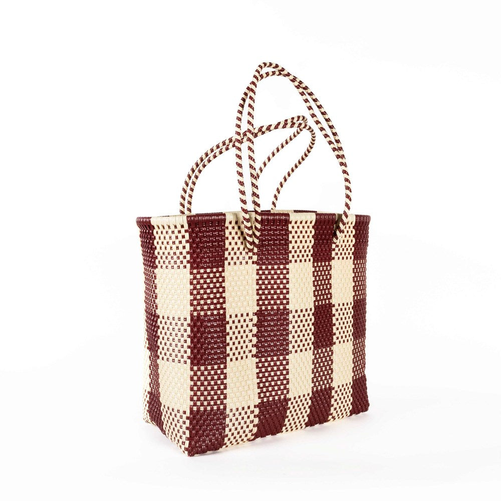 Grazia Large Double Handle Basket | Bordeaux