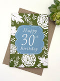Floral 30th Birthday Card