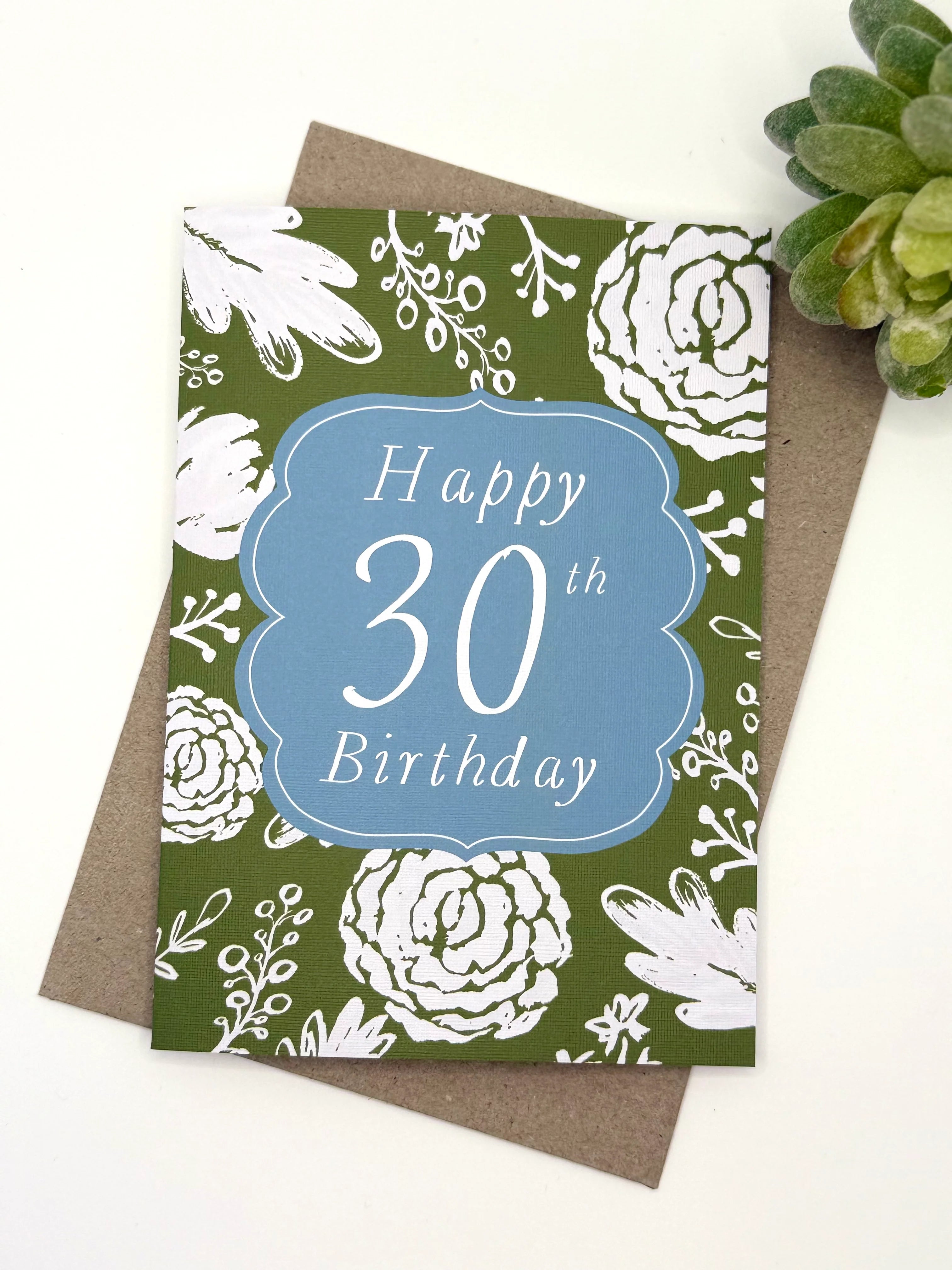Floral 30th Birthday Card