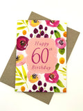 Floral 60th Birthday Card