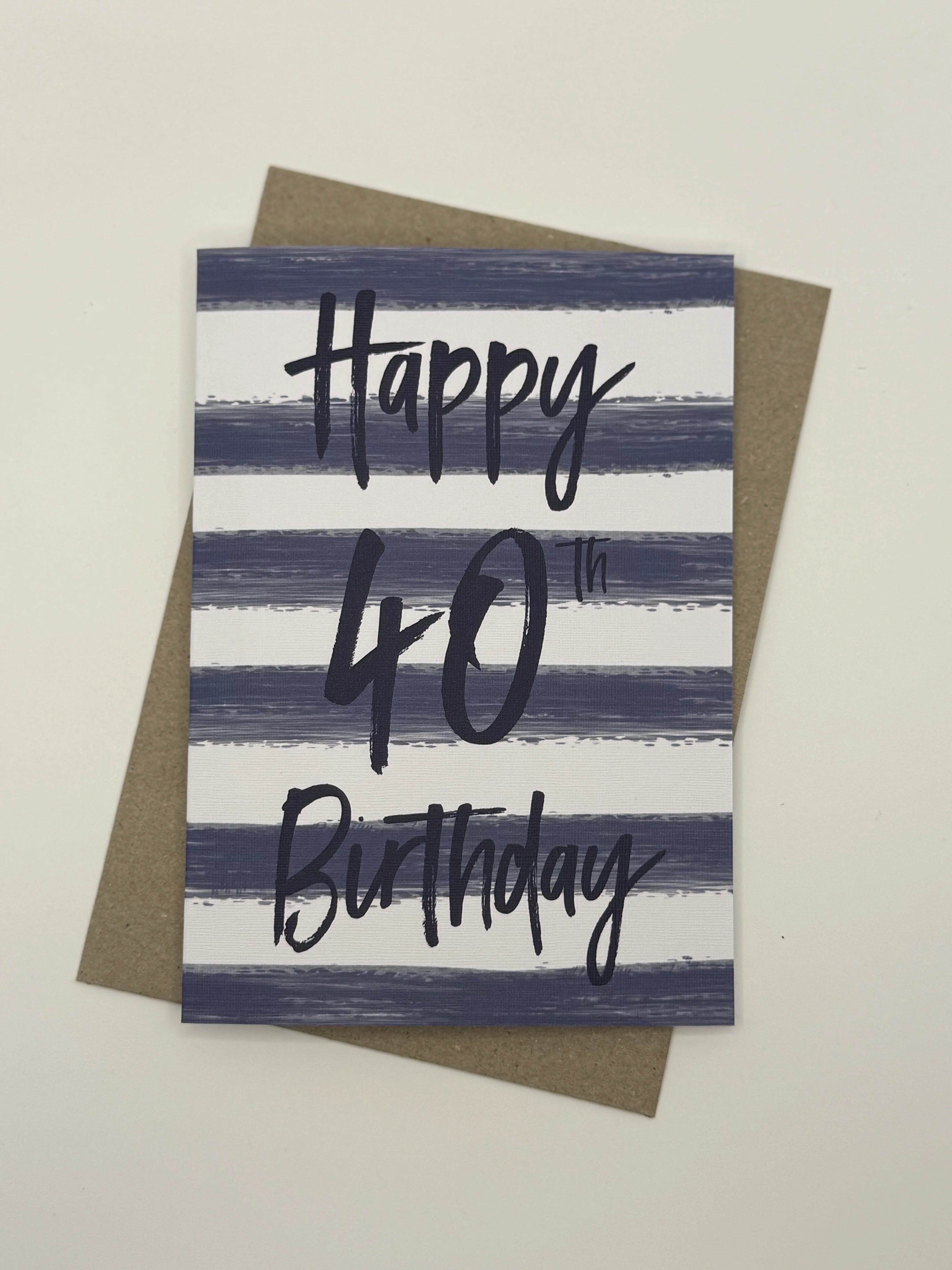 Stripe 40th Birthday Card