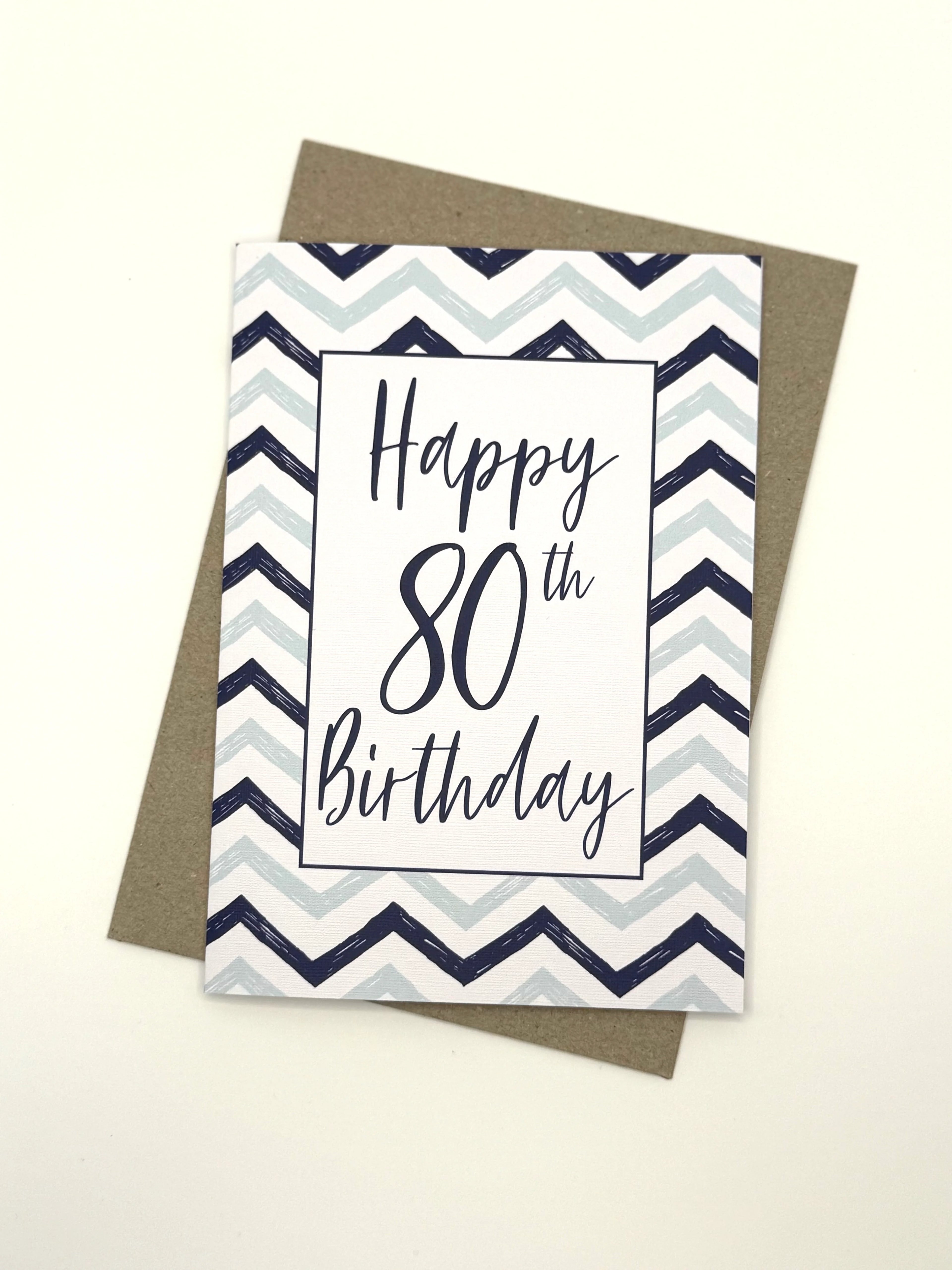 Blue 80th Birthday Card