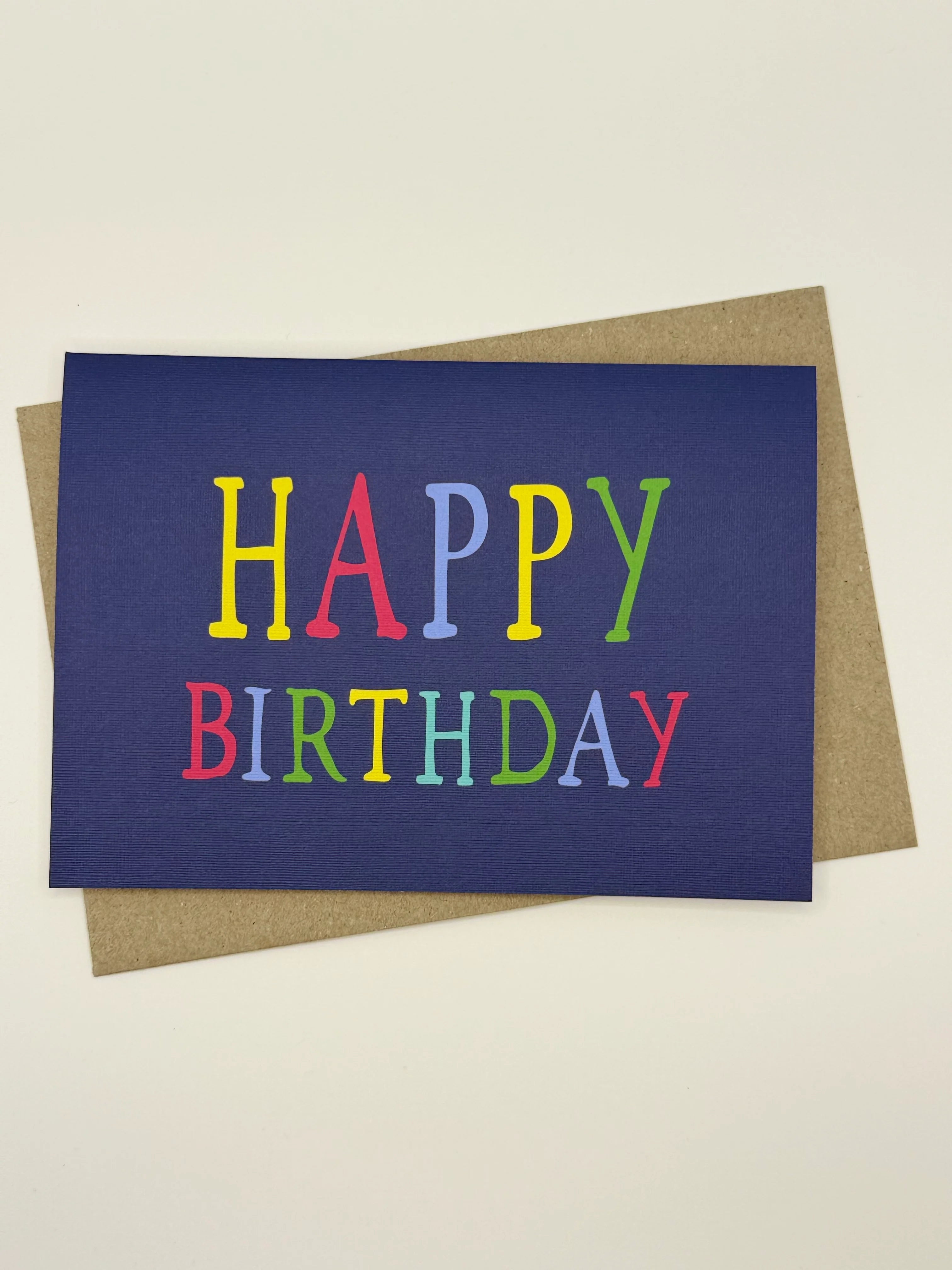 Blue Rainbow Birthday Card