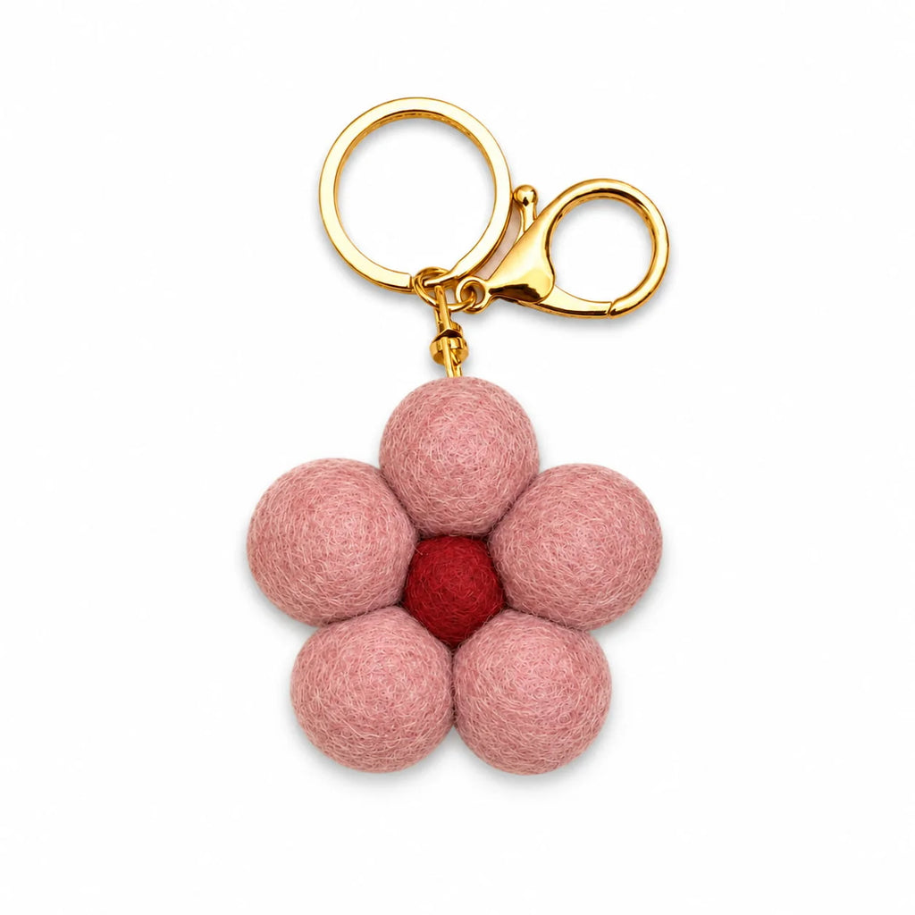 Felt Flower Keychain | Bag Charm - Vintage Petals